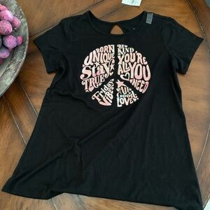 Justice Black Short Sleeve T-shirt Size Girls 18/20